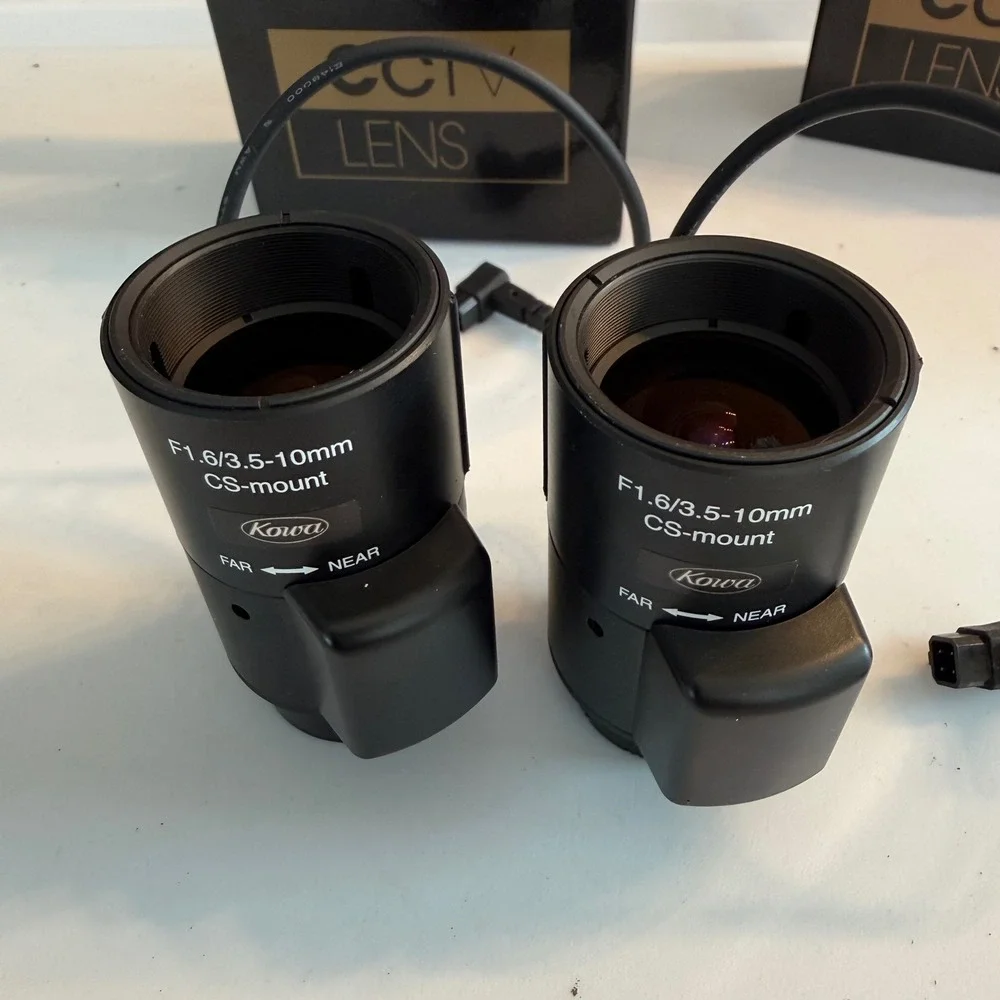 Lot of 2 Kowa 3.5-10mm F1.6 CS-mount CCTV Varifocal Lenses Japan Black